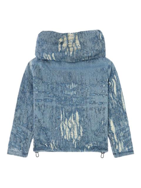 ripped denim sweatshirt