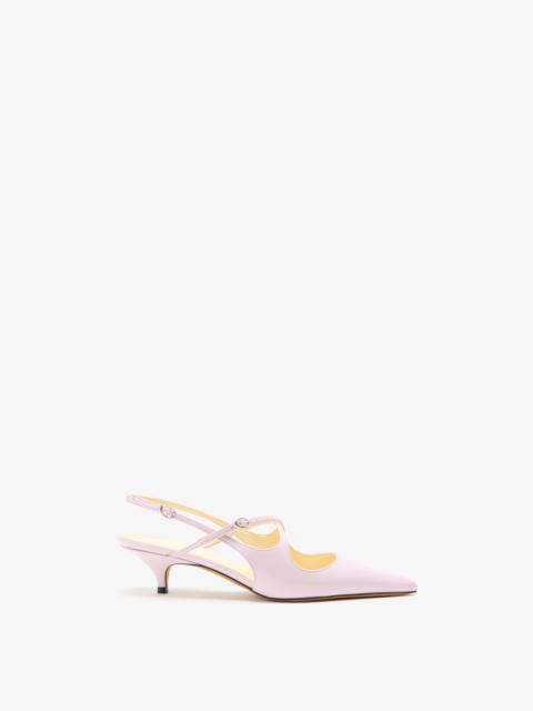 Slash Crossover Slingback Pumps in Slick Nappa