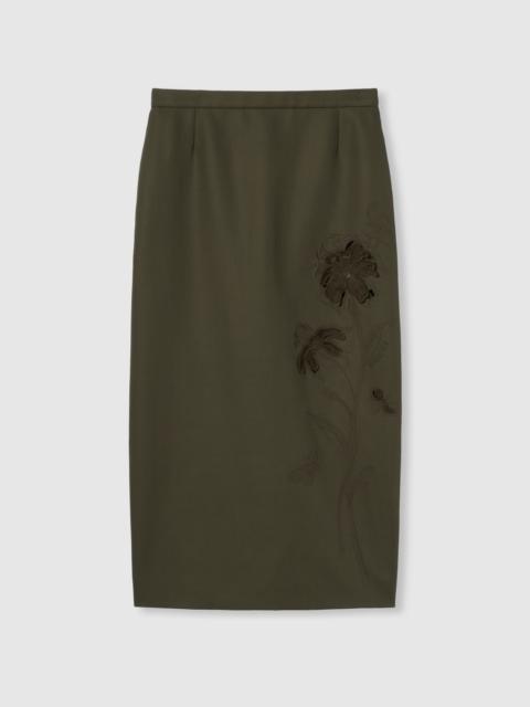 Wool mohair skirt with embroidery