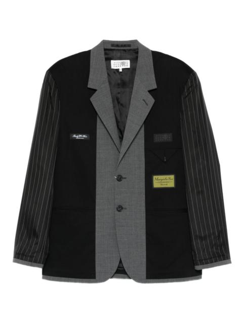 pinstripe panelled blazer