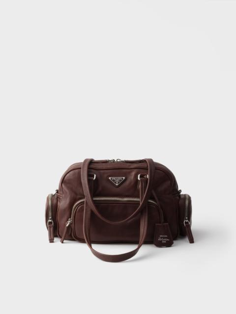 Medium leather top-handle bag