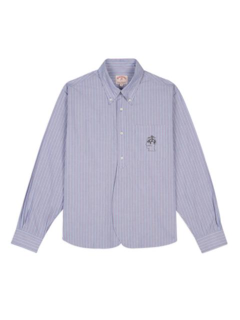 Brooks Brothers California Half Placket Oxford Button Up Shirt - Blue