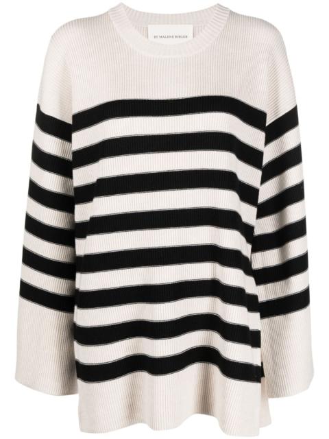 Leon striped ribbed-knit jumper