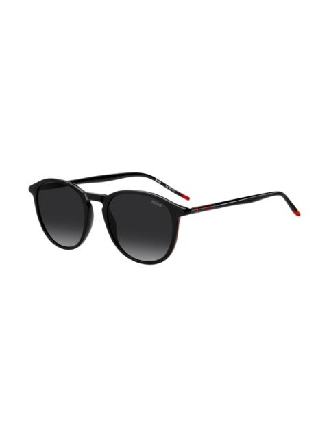 DOUBLE-BRIDGE SUNGLASSES WITH METAL-ACETATE TEMPLES