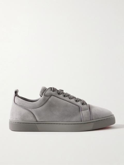 Louis Junior Grosgrain-Trimmed Suede Sneakers Gray