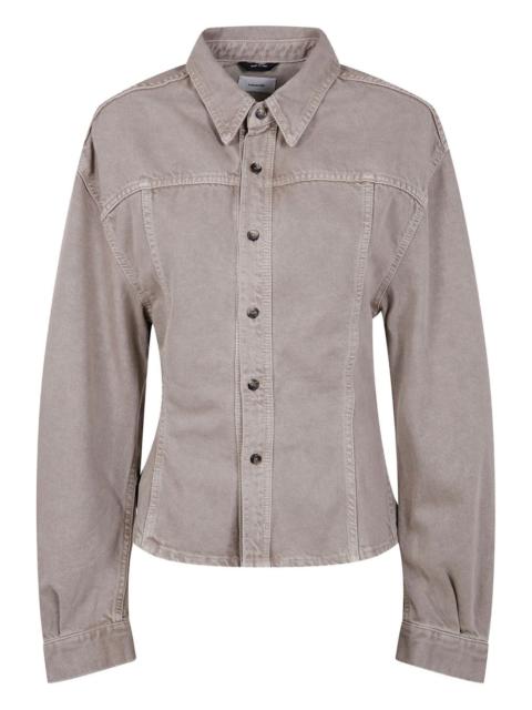 button-detailed cotton shirt