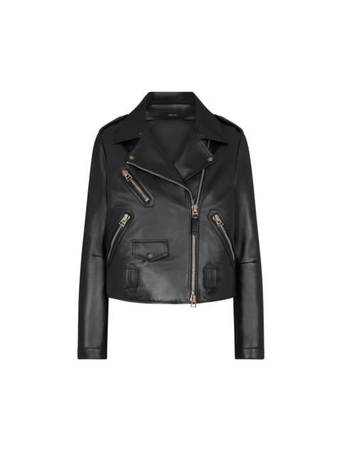 ASYMMETRIC LEATHER BIKER JACKET