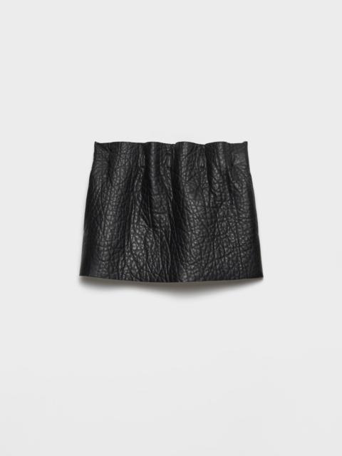 Nappa leather mini skirt