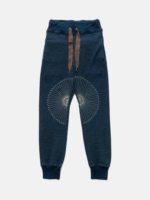 IDG Fleecy Knit SWT Pants (FUROSHIKI Embroidery) Indigo
