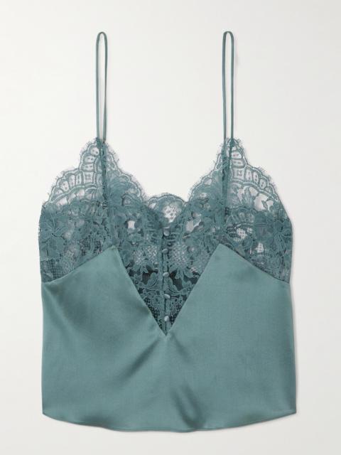 Camille Cotton-blend Lace-trimmed Silk-satin Camisole