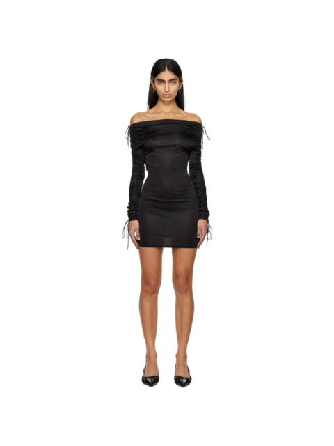 Black Ruched Minidress