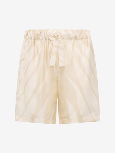 Ray Of Gold Print Silk Shorts