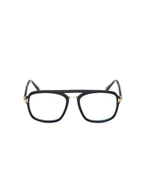 hinge-detail double-bridge glasses