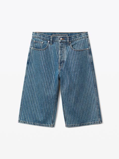 CRYSTAL STRIPE BOARD SHORT IN DENIM