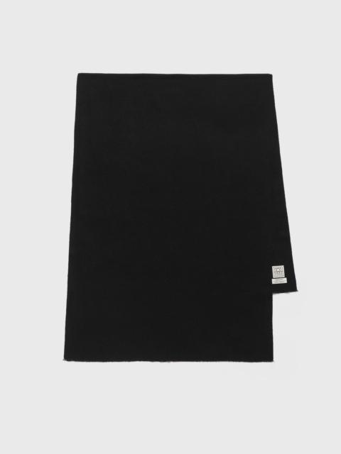 Wide classic wool scarf black