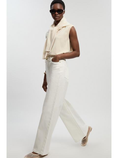 Petite Denim High Waist Wide Leg Jean