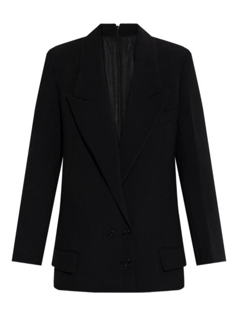 double-breasted peak-lapel jacket