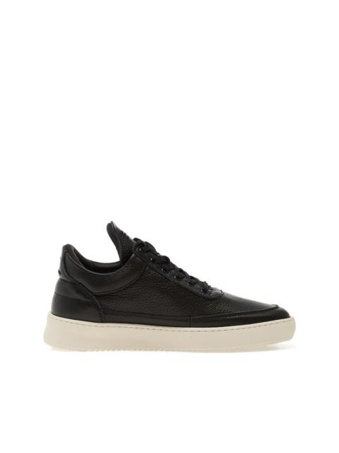 grained low top sneakers