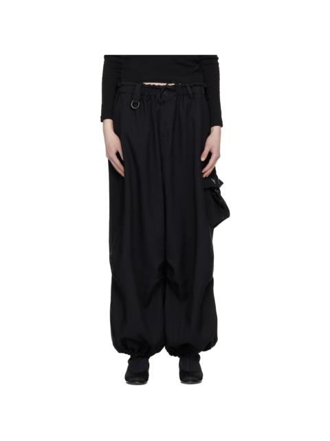 Black Sport Uniform Wide Cargo Pants