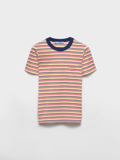 Striped lisle cotton T-shirt