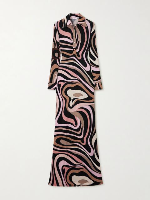 Printed jersey maxi dress Pink