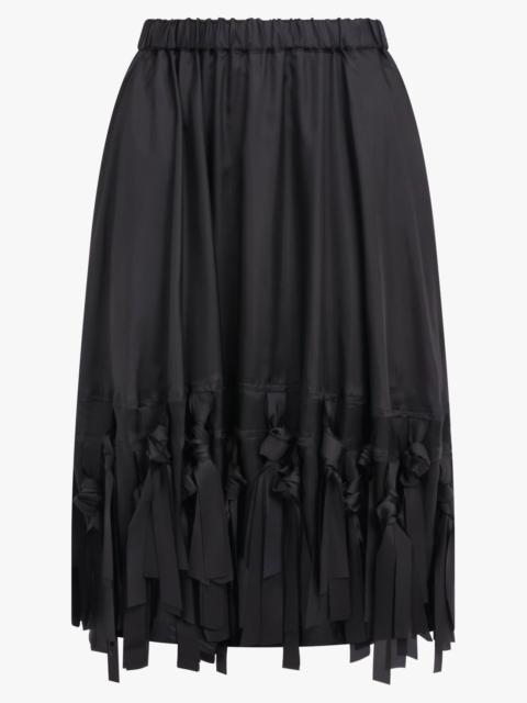 FRINGE DETAIL TAFFETA SKIRT | BLACK