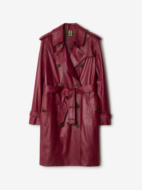 Mid-length Leather Kensington Trench Coat