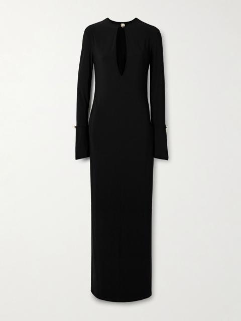 The Sylvie cutout stretch-jersey gown Black