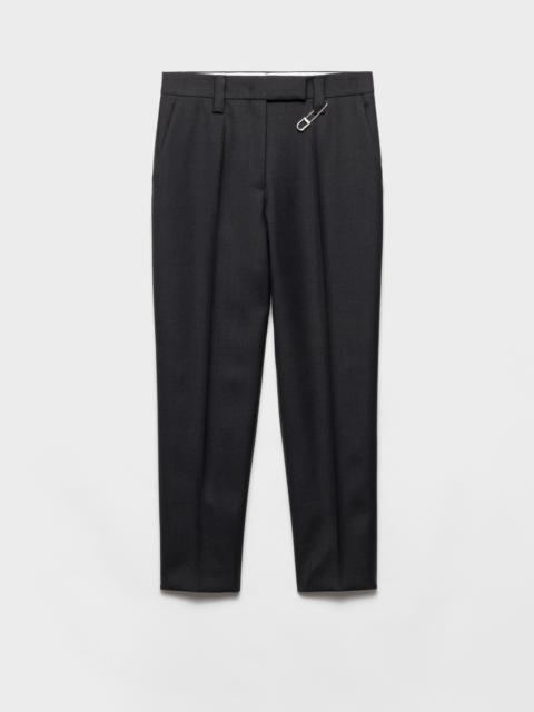 Wool gabardine pants with pin