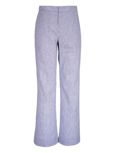 striped flared trousers