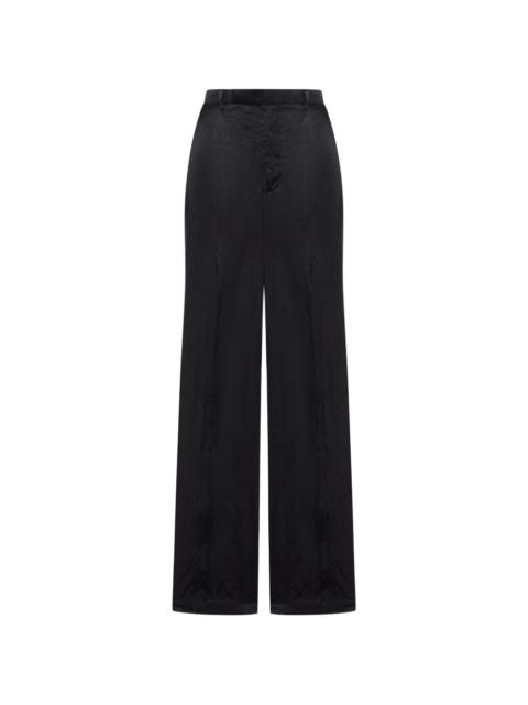 pressed-crease tailored trousers