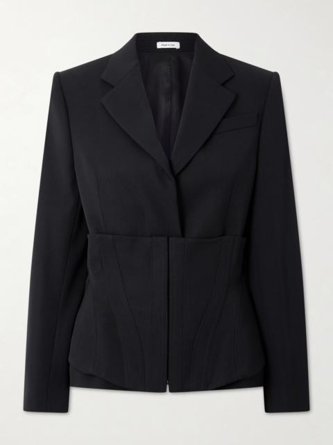 Layered Grain De Poudre Wool Blazer