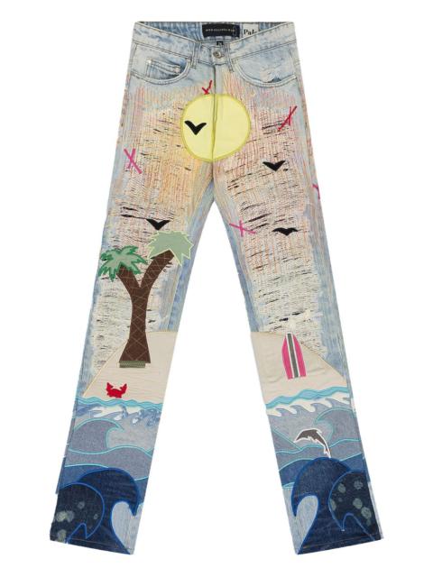 Pale Seaboard Straight-FIt Jeans "Multicolor"