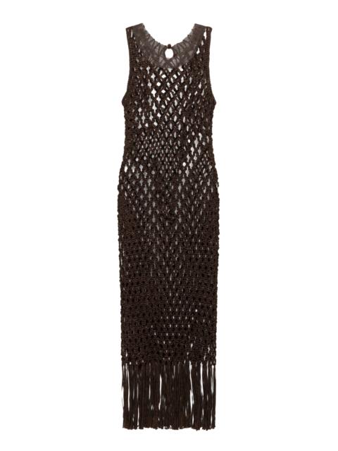 Jensen Macrame Midi Cover-Up Dress brown