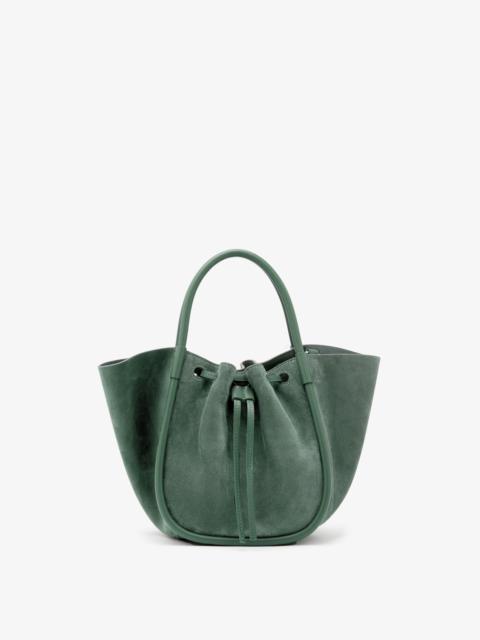 Small Ruched Tote in Soft Suede