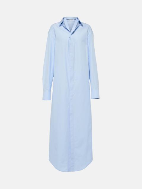 Cutout cotton poplin shirt dress
