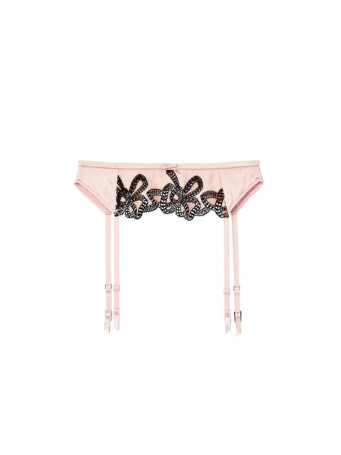 Bow Guipure Embroidery Garter Belt