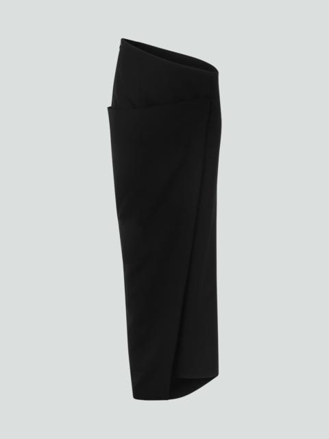 WRAP SKIRT BLACK WOOL