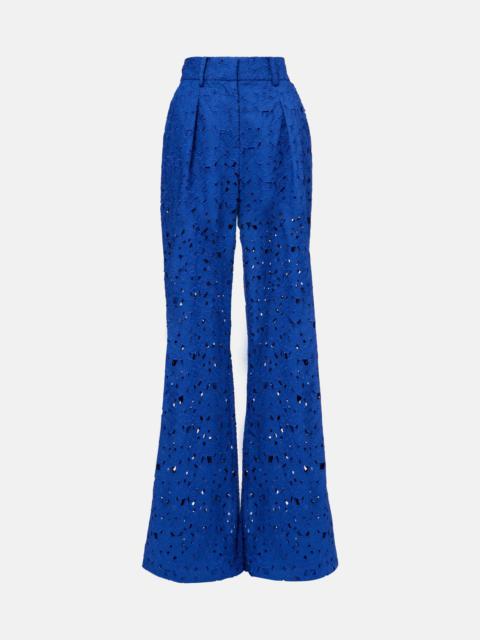 Zaffre broderie anglaise cotton flared pants