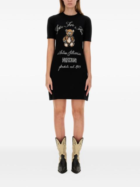 teddy-graphic mini dress