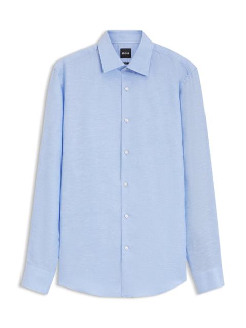 SLIM-FIT SHIRT IN LINEN-BLEND TWILL