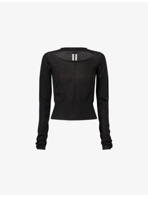 Cut-Out Cropped Wool Top
