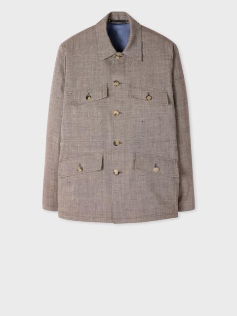 Beige Flecked Wool-Viscose Field Jacket