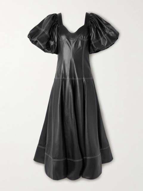 Ether Topstitched Paneled Maxi Dress