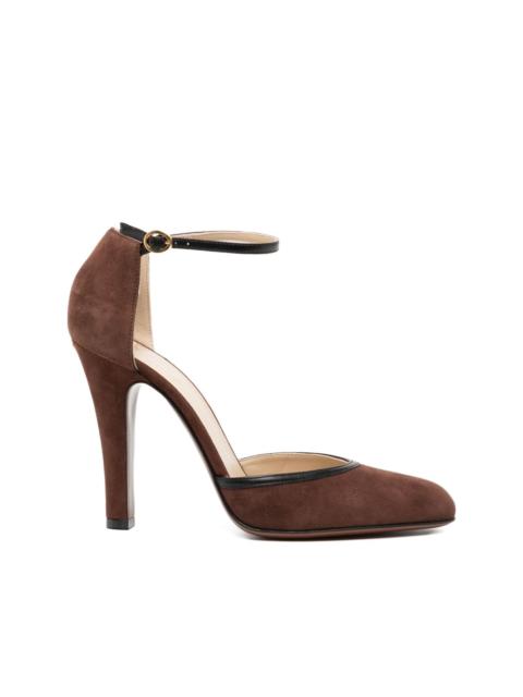 100mm ankle-strap heeled pumps