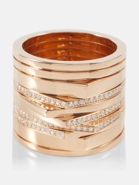 Antifer 18kt rose gold ring with diamonds