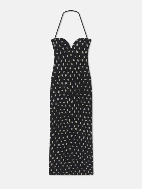 Seersucker Tech Chiffon Midi Dress