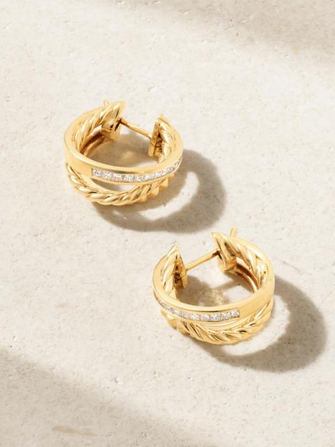 Crossover Trio 18-karat Gold Diamond Earrings
