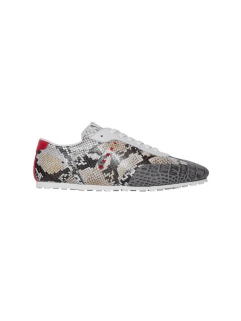 Marni Printed Python Sneakers Grey