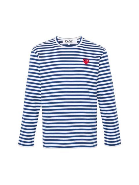 UNISEX STRIPED TEE RED HEART - NAVY